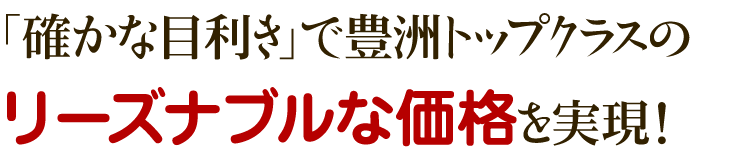 リーズナブルな価格